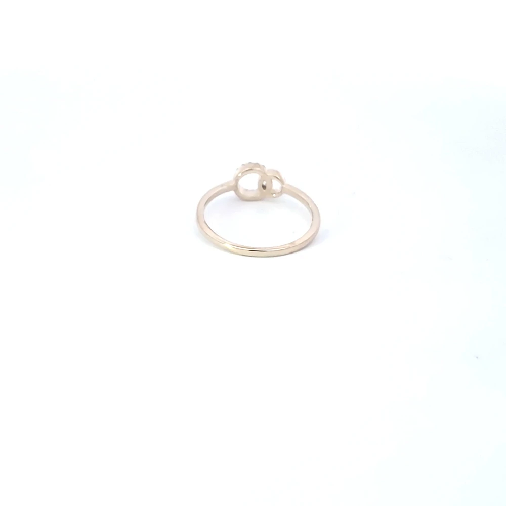 10K White & Yellow Gold 0.04cttw Diamond Double Circle/Eternity/Infinity Ring, size 6.5