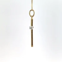 10K Yellow Gold 0.06 cttw  Diamond  Cross Pendant, 18"