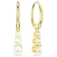 Swarovski Stilla Attract hoop earrings, Round cut, White, Gold-tone plated 5723300