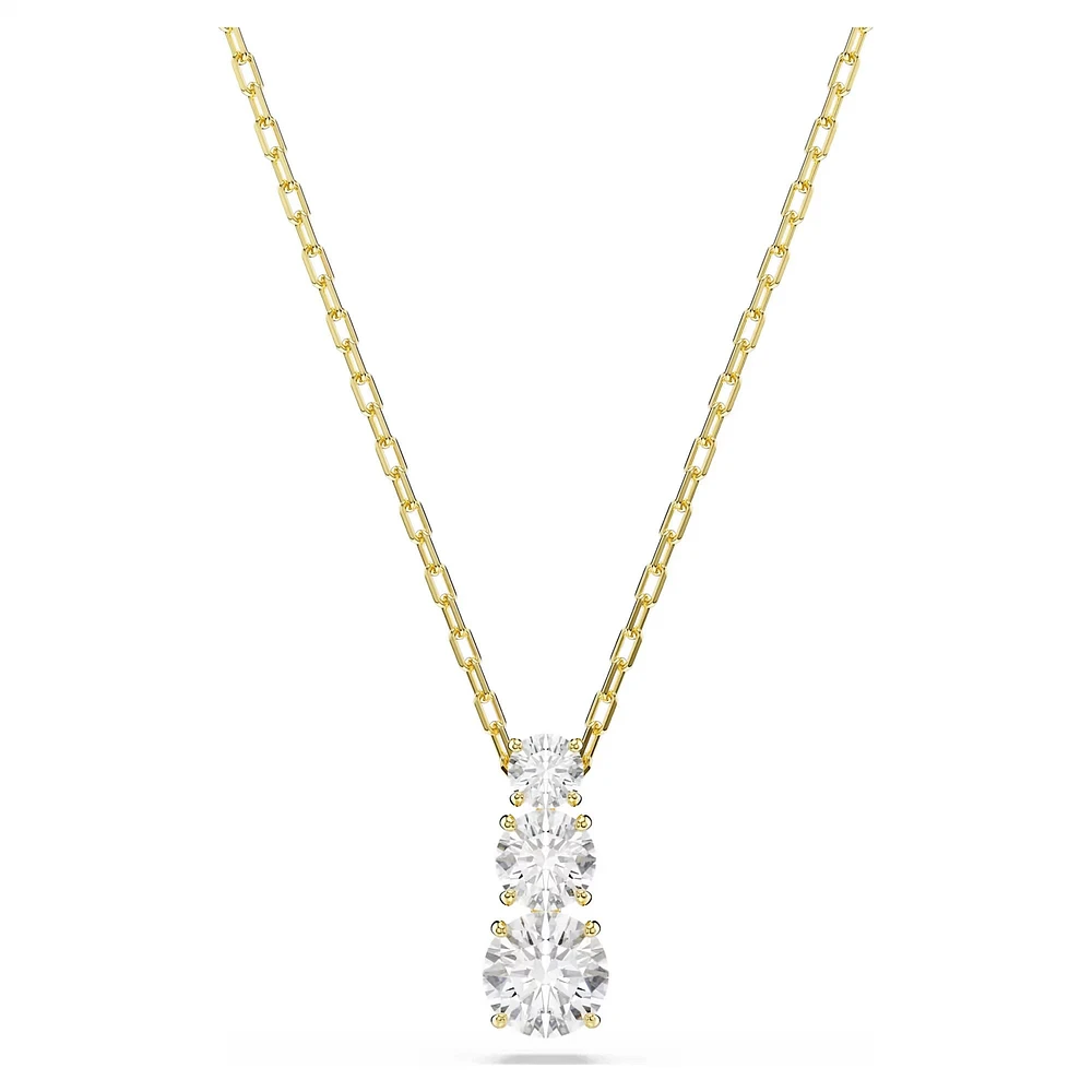 Swarovski Stilla Attract pendant, Round cut, White, Gold-tone plated 5723298