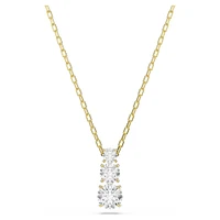 Swarovski Stilla Attract pendant, Round cut, White, Gold-tone plated 5723298