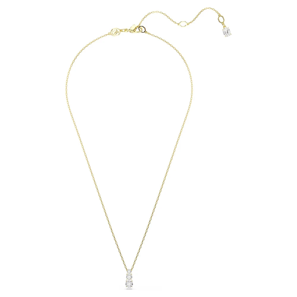 Swarovski Stilla Attract pendant, Round cut, White, Gold-tone plated 5723298