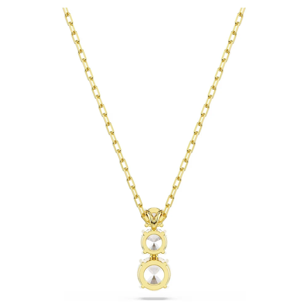 Swarovski Stilla Attract pendant, Round cut, White, Gold-tone plated 5723298