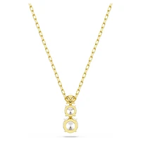 Swarovski Stilla Attract pendant, Round cut, White, Gold-tone plated 5723298