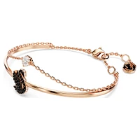 Swarovski - Swarovski Iconic Swan bangle, Swan, Black, Rose gold-tone plated - 5678048