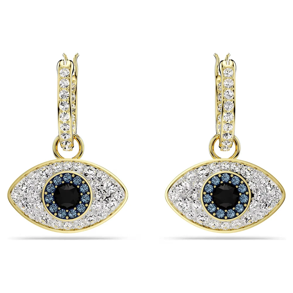 Swarovski - Symbolica drop earrings, Evil eye, Blue, Gold-tone plated - 5692163/5701612 (SS)