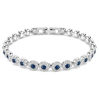 Swarovski Una Angelic Tennis bracelet, Round cut, Blue, Rhodium plated 5733401