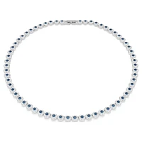 Swarovski Una Angelic Tennis necklace, Round cut, Blue, Rhodium plated 5733402
