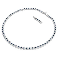 Swarovski Una Angelic Tennis necklace, Round cut, Blue, Rhodium plated 5733402