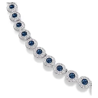 Swarovski Una Angelic Tennis necklace, Round cut, Blue, Rhodium plated 5733402