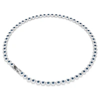 Swarovski Una Angelic Tennis necklace, Round cut, Blue, Rhodium plated 5733402