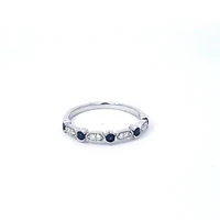 14K White Gold Sapphire & Diamond Ring
