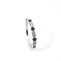 14K White Gold Sapphire & Diamond Ring