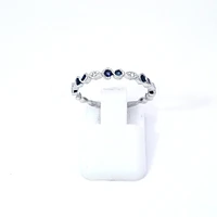 14K White Gold Sapphire and Diamond Infinity Ring