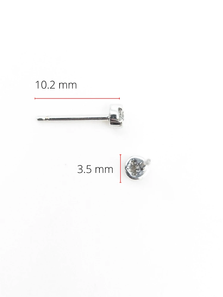 10K White Gold 0.12cttw Canadian Diamond Stud Earrings
