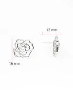 Sterling Silver 0.04cttw Diamond Flower Earring