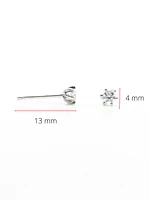10K White Gold 0.16cttw Round Cut Canadian Diamond Stud Earrings