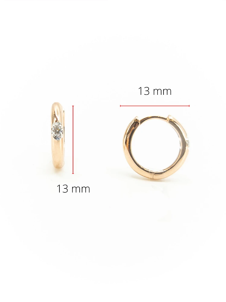 10K Rose Gold 0.05cttw Round Cut Canadian Diamond Earrings