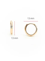 10K Rose Gold 0.05cttw Round Cut Canadian Diamond Earrings