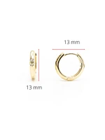 10K Yellow Gold 0.06cttw Round Cut Canadian Diamond Hoop Huggie Hinged Earring