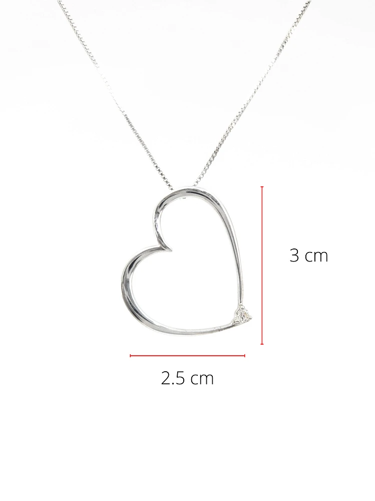 Sterling Silver 0.08cttw Canadian Diamond Necklace, 18”