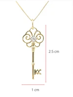 10K Yellow Gold 0.02cttw Canadian Diamond Key Necklace, 18”