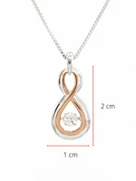 Sterling Silver and 10K Rose Gold 0.18cttw Canadian Diamond Pendant, 18"