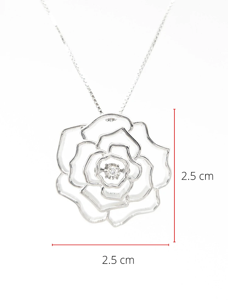 Sterling Silver 0.04cttw Canadian Diamond Necklace, 18"