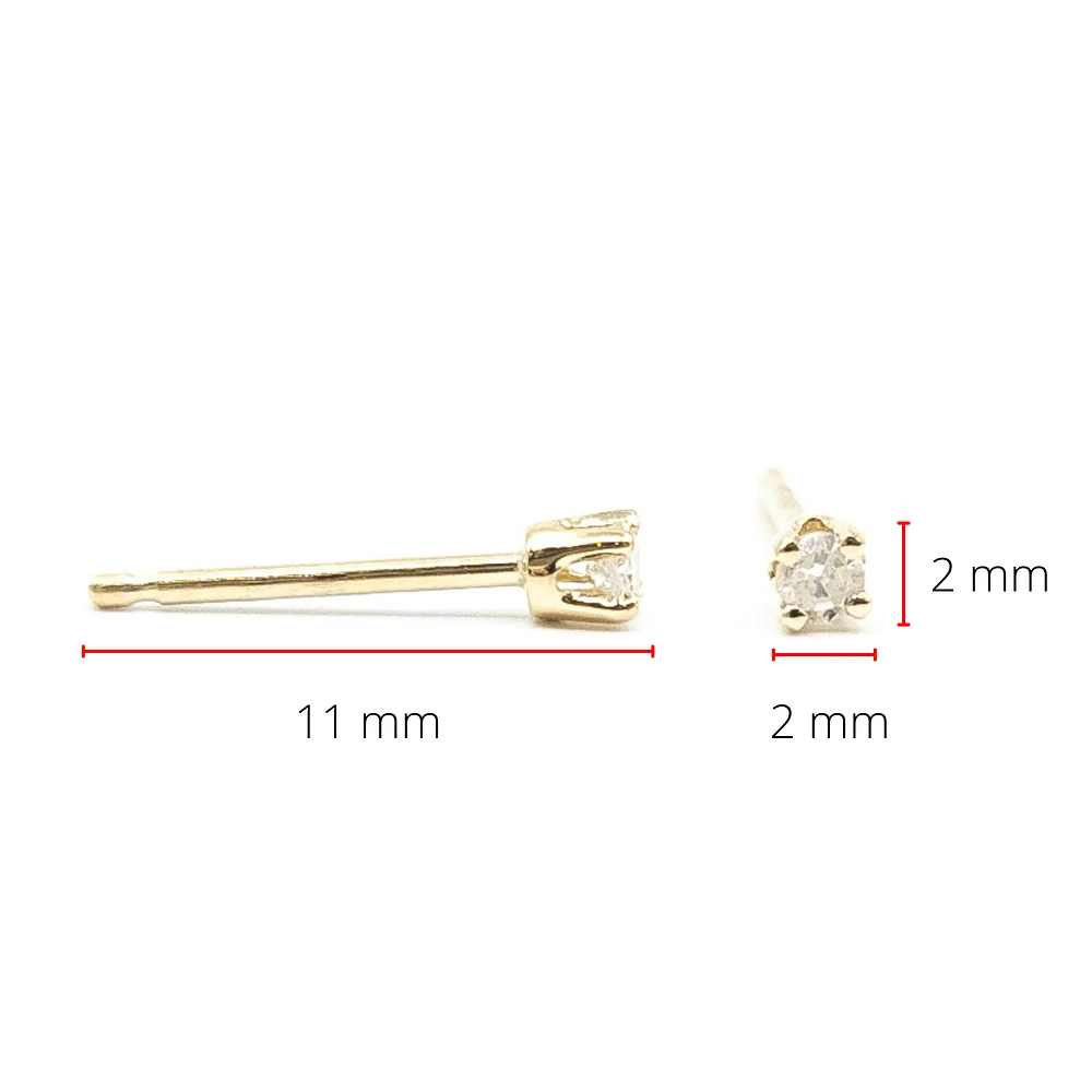 14K Yellow Gold Diamond Studs