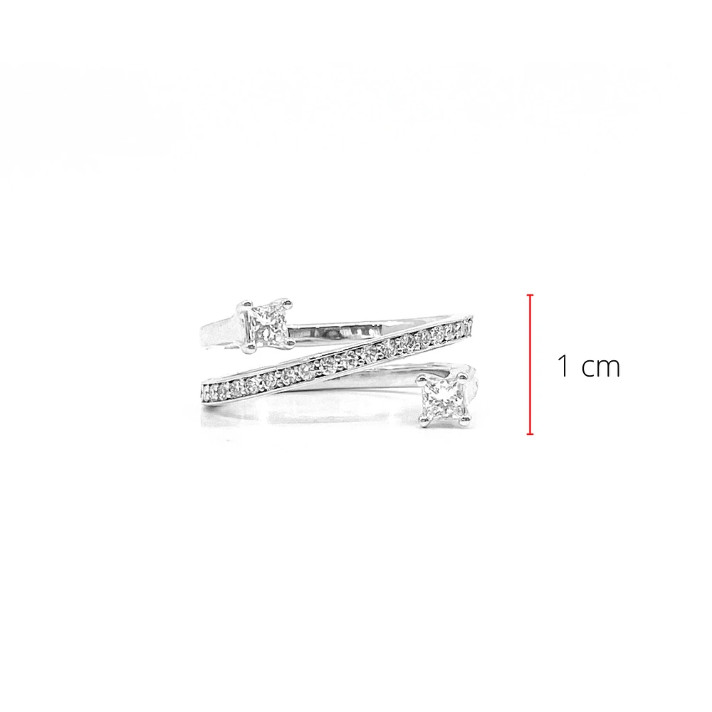 14K White Gold 0.56cttw Canadian Diamond Ring, size 6