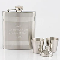 Black Glass Flask Gift Set