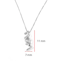 Sterling Silver 0.04cttw Round-Cut Diamond Pendant - 18"