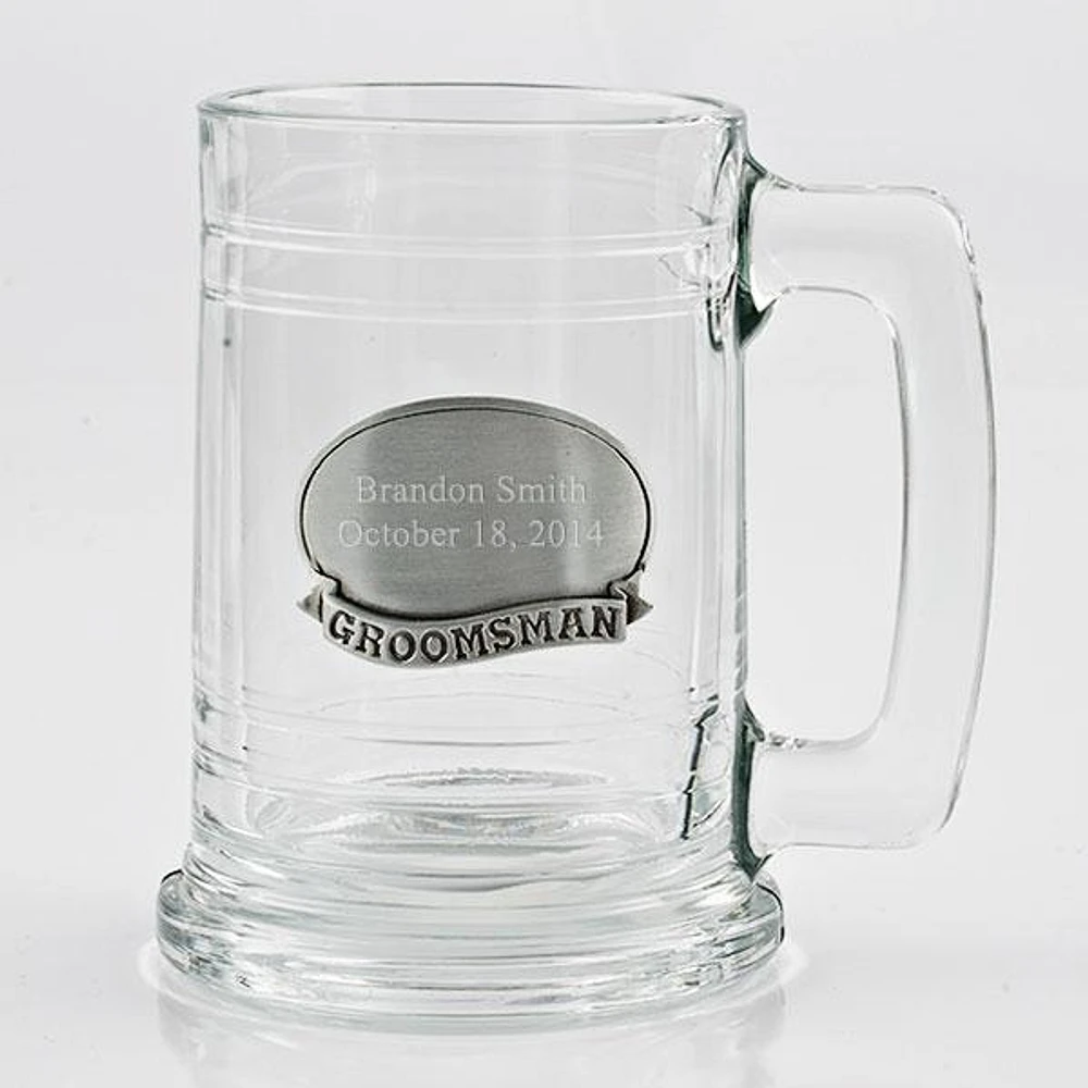 Groomsmen Glass Stein