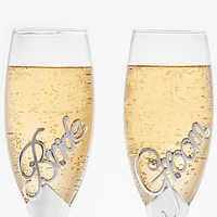 Bride & Groom Toasting Flutes
