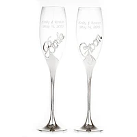 Bride & Groom Toasting Flutes