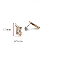 10K White & Rose Gold 0.25cttw Diamond Dangle/Drop Earrings