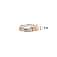 10k White & Rose Gold 0.054cttw Diamond Ring, size 6.5