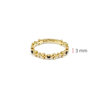 10K Yellow Gold 0.04cttw Genuine Sapphire & 0.02cttw Diamond Ring, size 6.5