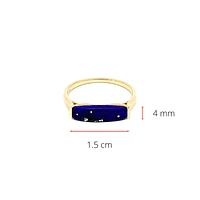 10K Yellow Gold 14mm Genuine Lapis Lazuli Ring, size 6.5