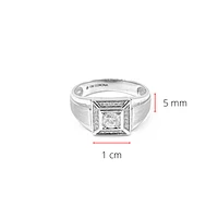 10K White Gold Gents 0.30cttw Canadian Diamond Ring, size 10