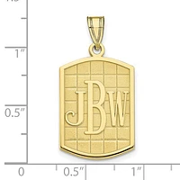 Casted High Polished Antiqued or Sandblast Monogram Pendant - Sterling Silver