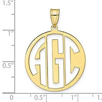 Block Circle Cut-out Letters Monogram Pendants - Sterling Silver