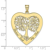 Polished Family Tree Heart Pendant (Up to 4 names) - Sterling Silver