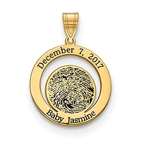 Vertical Signature and Fingerprint Charm - Sterling Silver