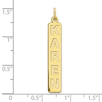 Personalized Vertical Block Letter Bar Charms - Sterling Silver