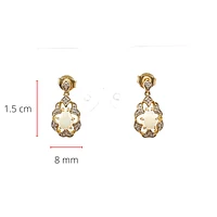 10K Yellow Gold 0.50cttw Genuine Opal and 0.06cttw Diamond Earrings