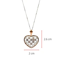 10K White & Rose Gold 0.142cttw Canadian Diamond Heart Necklace, 18"