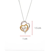 10K White & Yellow Gold 0.15cttw Diamond Heart Pendant, 18"