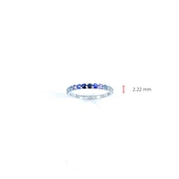 10K White Gold Genuine 2mm White Zircon, Aquamarine, Blue Zircon, Blue Topaz, Tanzanite, Ceylon Sapphire and Sapphire Gemstone Ring, size 6.5