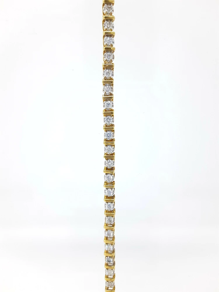 10K Yellow Gold 2.00cttw Diamond Tennis Bracelet, 7"
